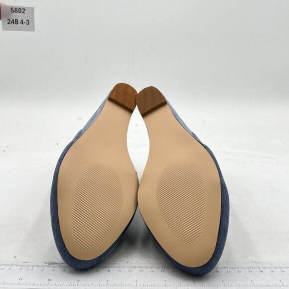 Women's Classic Wedge Pumps Basic Closed Almond Toe Thick High Heels - Picture 6 of 7